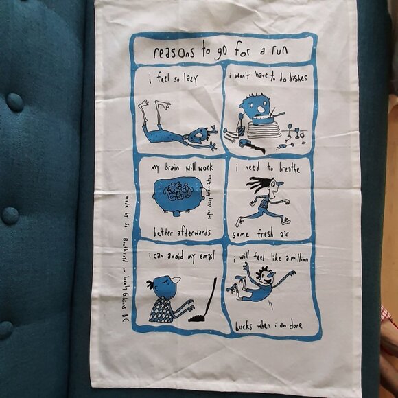 Tea Towel - Reasons to Go For a Run - One Size - Picture 1 of 5